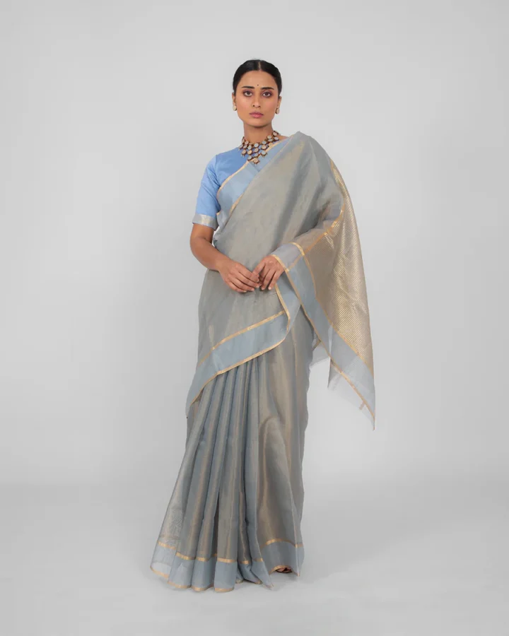 Sunset Terracotta Grace - Chanderi Saree