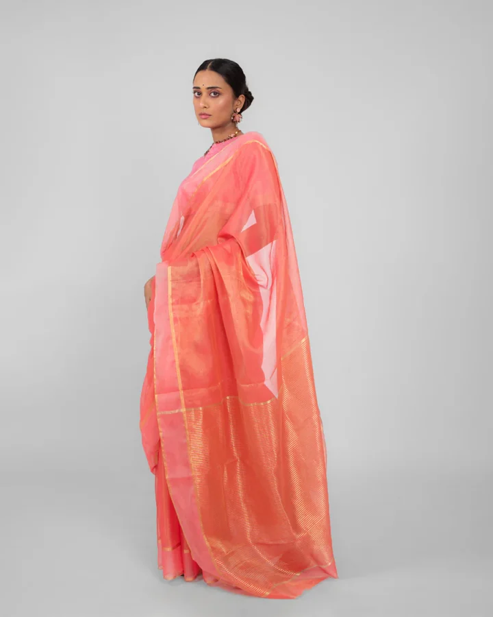 Emerald Vine Elegance - Chanderi Saree